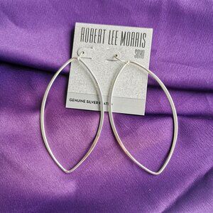 Robert Lee Morris SOHO Silver-Tone Long Oval Drop Earrings